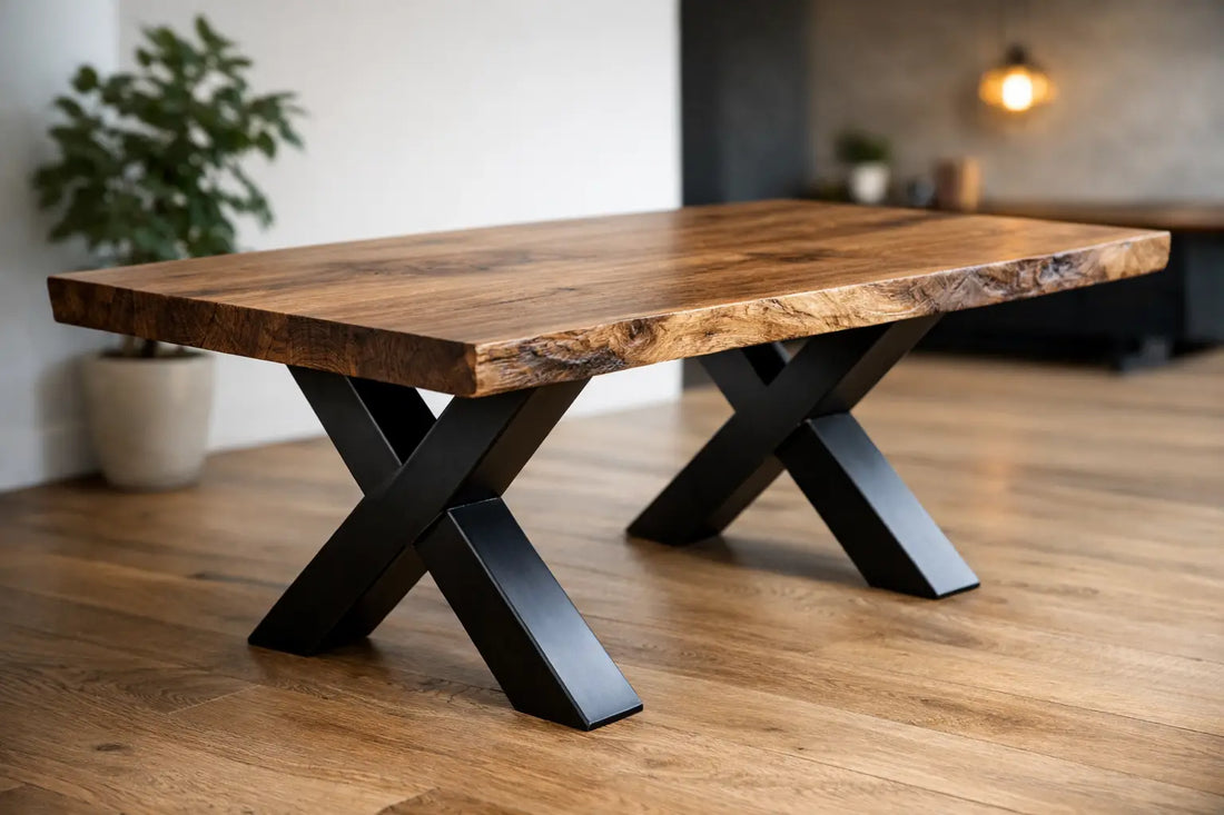 Industrieel onderstel voor boomstamtafel kiezen