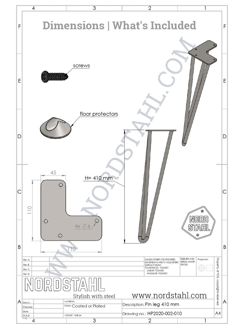 Hairpin bankpoten | Wit