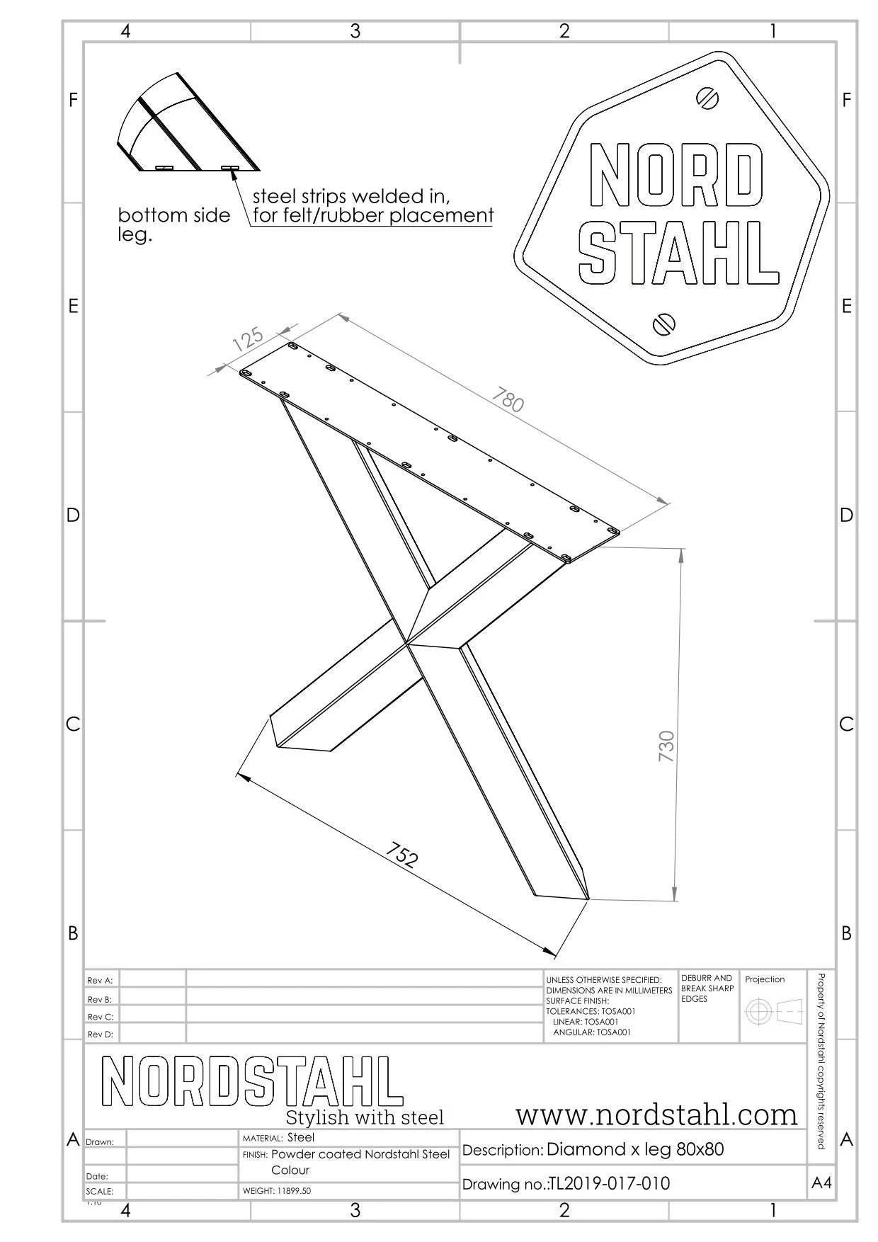 Nordstahl Diamond X leg