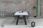 Industriele eettafel met Nordstahl Bridge leg tafelpoten