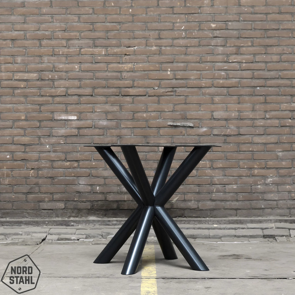 Nordstahl Double X round leg tafelpoten steel black