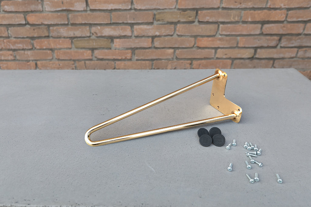 Nordstahl Hairpin meubelpoot goud met bevestigingsmateriaal