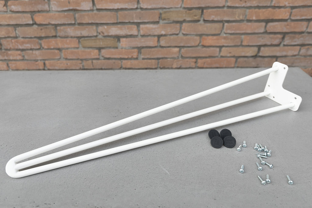 Nordstahl Hairpin tafelpoten wit met bevestigingsmateriaal