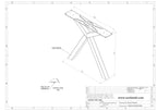 Technische tekening van Nordstahl Scissor leg heavy tafelpoot