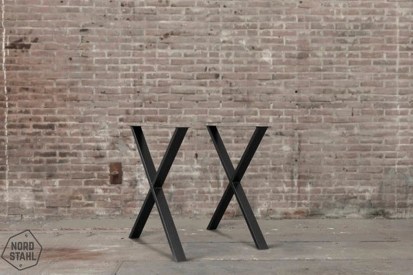 Nordstahl X leg tafelpoten steel black