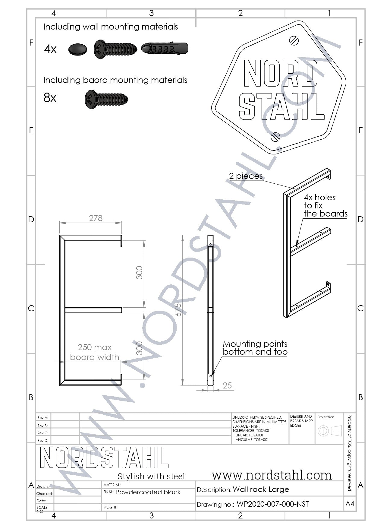 Wandrek industrieel zwart  Small